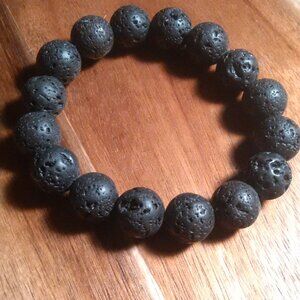 Black Lava Stone Stretch Bracelet